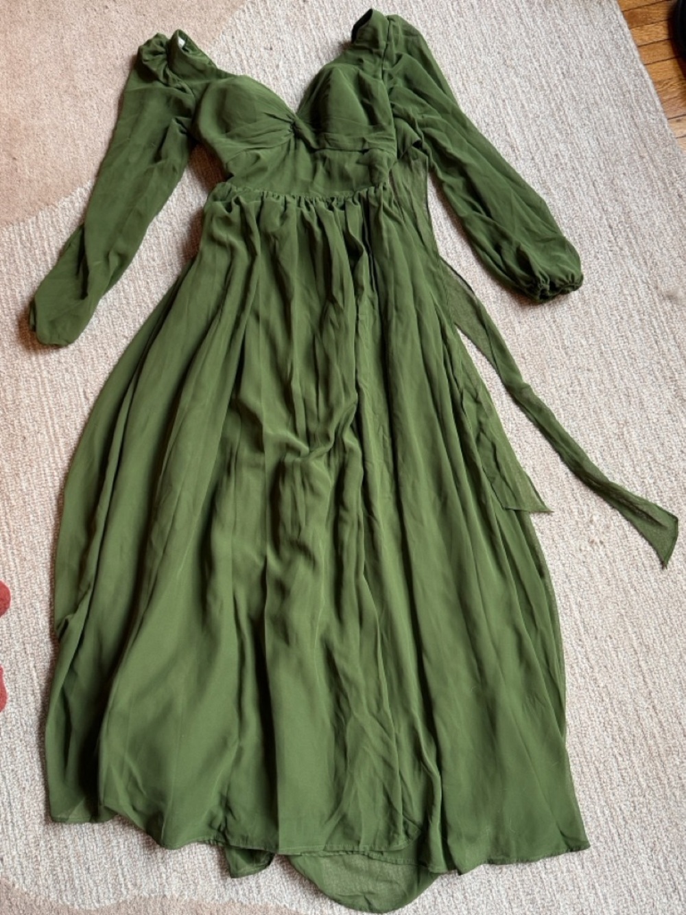 Azazie Zeya Olive Green Bridemaids Dress - Picture 3 of 4